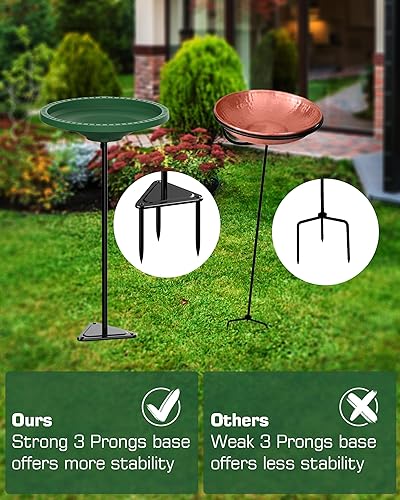 Miniatura 5 de Baños para pájaros para exteriores resistentes, 38.5 pulgadas desmontables para el jardín, cuenco de baño de pájaros spa y comedero de pájaros con