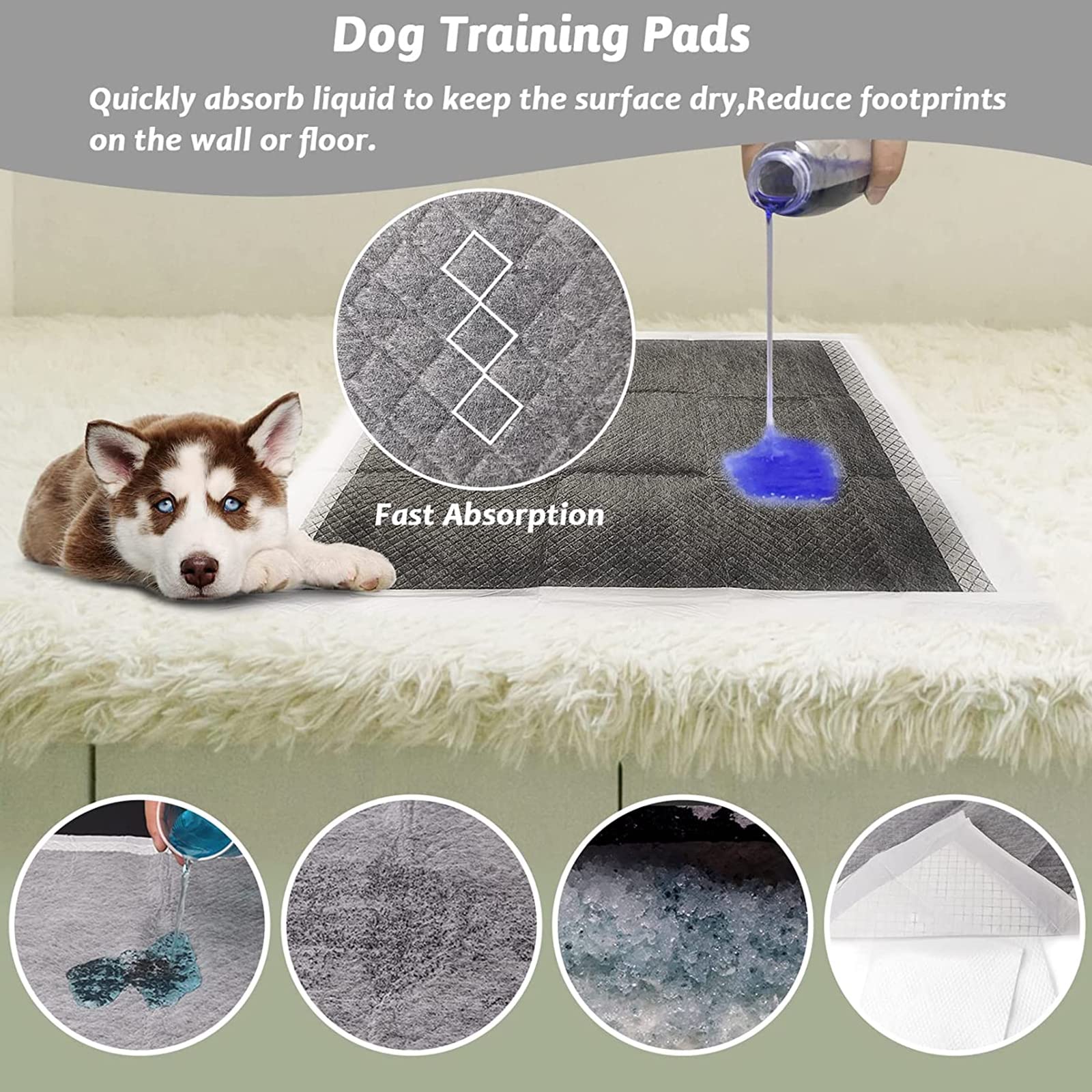 Tapis Éducateurs Chiot en Carbone, Chien Tapis De Propreté pour Chiots, Tapis D'éducation À La Propreté Super Absorbants pour Chiots,Alaise pour Chien Alese Jetable