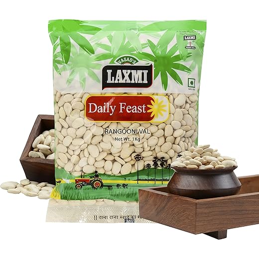 Laxmi Daily Feast Rangooni Val 1 Kg | Lima Beans | Rangooni Beans | Balar Dal | Mochai