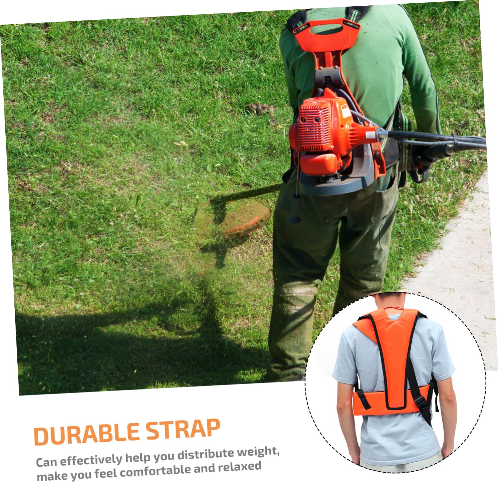 BESPORTBLE Imbracatura Decespugliatore Design Regolabile Doppia Tracolla Imbottita per Riduzione Pressione e Acciaio Inossidabile Confezione 2 Pezzi