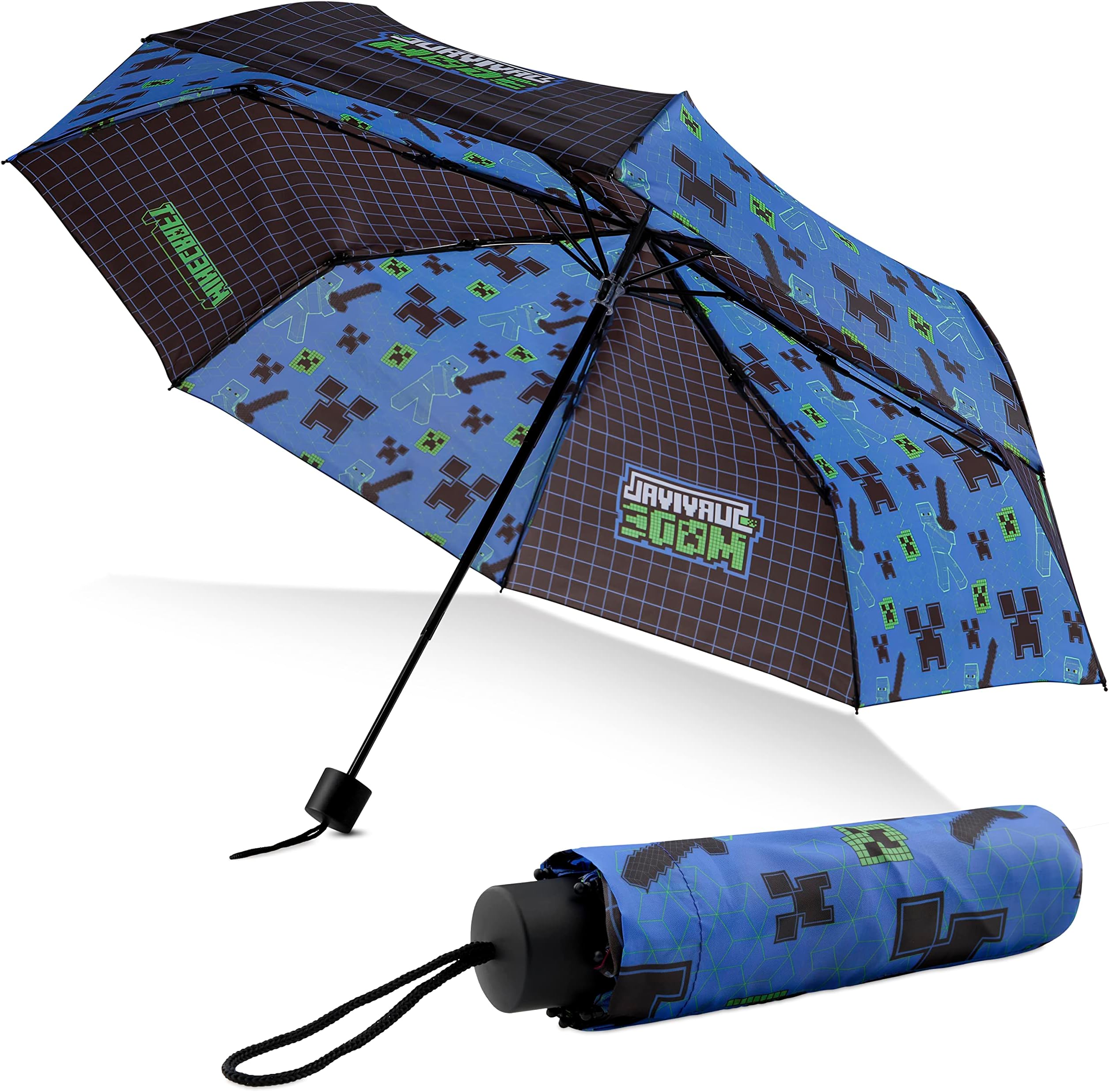 Folding Umbrellas for Boys Girls Durable Compact Umbrella Windproof Travel Umbrella for Teens and Gamers
