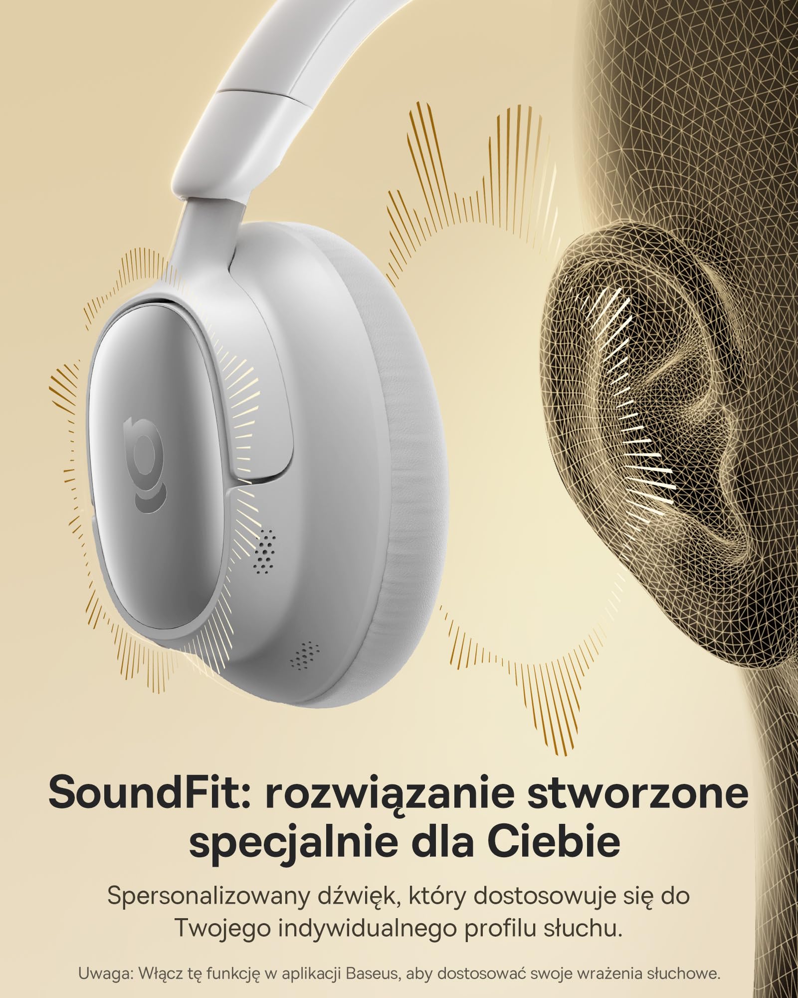Baseus MH1 słuchawki Bluetooth, wysoka redukcja szumów -48 dB, monolityczna opaska na głowę z Hi-Res i LDAC, czas odtwarzania 80 godzin, 5 mików, krystalicznie czyste rozmowy telefoniczne