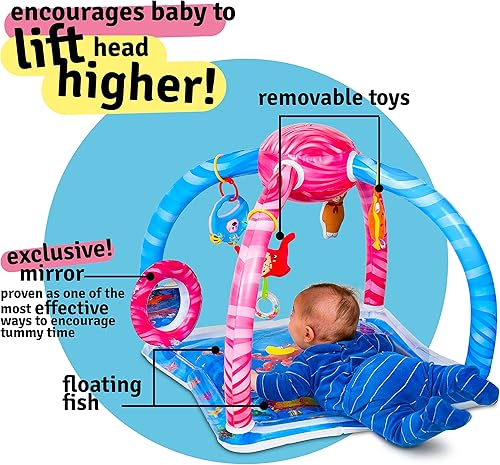 Miniatura 5 de Splashinkids Tapete de juego de agua para bebé centro de actividad gimnasio tiempo de abdomen juguetes para bebés juguetes sensoriales para niños
