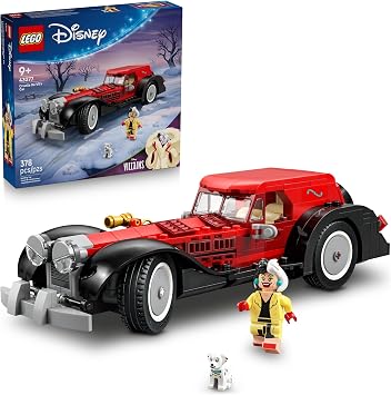 LEGO Disney Cruella De Vils Car Building Toy - 101 Dalmations Pretend Play Vehicle Building Set for Girls & Boys, Ages 9+ Gift Idea for Birthdays - 43277