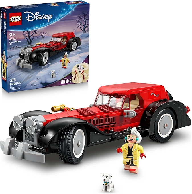 LEGO Disney Cruella De Vil 的汽车拼搭套装，重现电影座驾的拼装乐趣