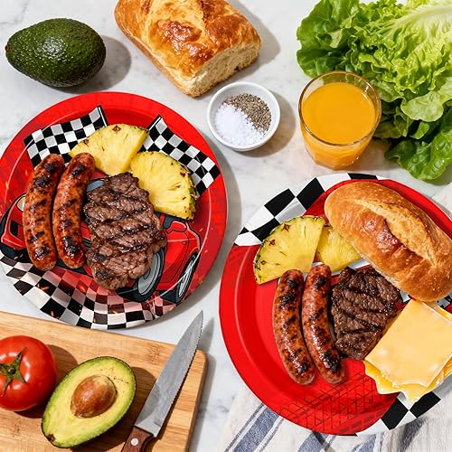 Vista 5 de 41 platos y servilletas para fiesta de cumpleaños de automóviles para 20 invitados, mantel para niños y niñas, decoración de fiesta de cumpleaños