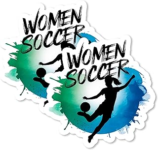 Women Soccer Magnet 4 Inch 2-Pack Female Player Girls Soccer – Strong Vinyl Decorative Sport Magnets for Fridge Locker Kitchen Office – Cute Fun Aesthetic Cool Durable & Long-Lasting Souvenir ID44999