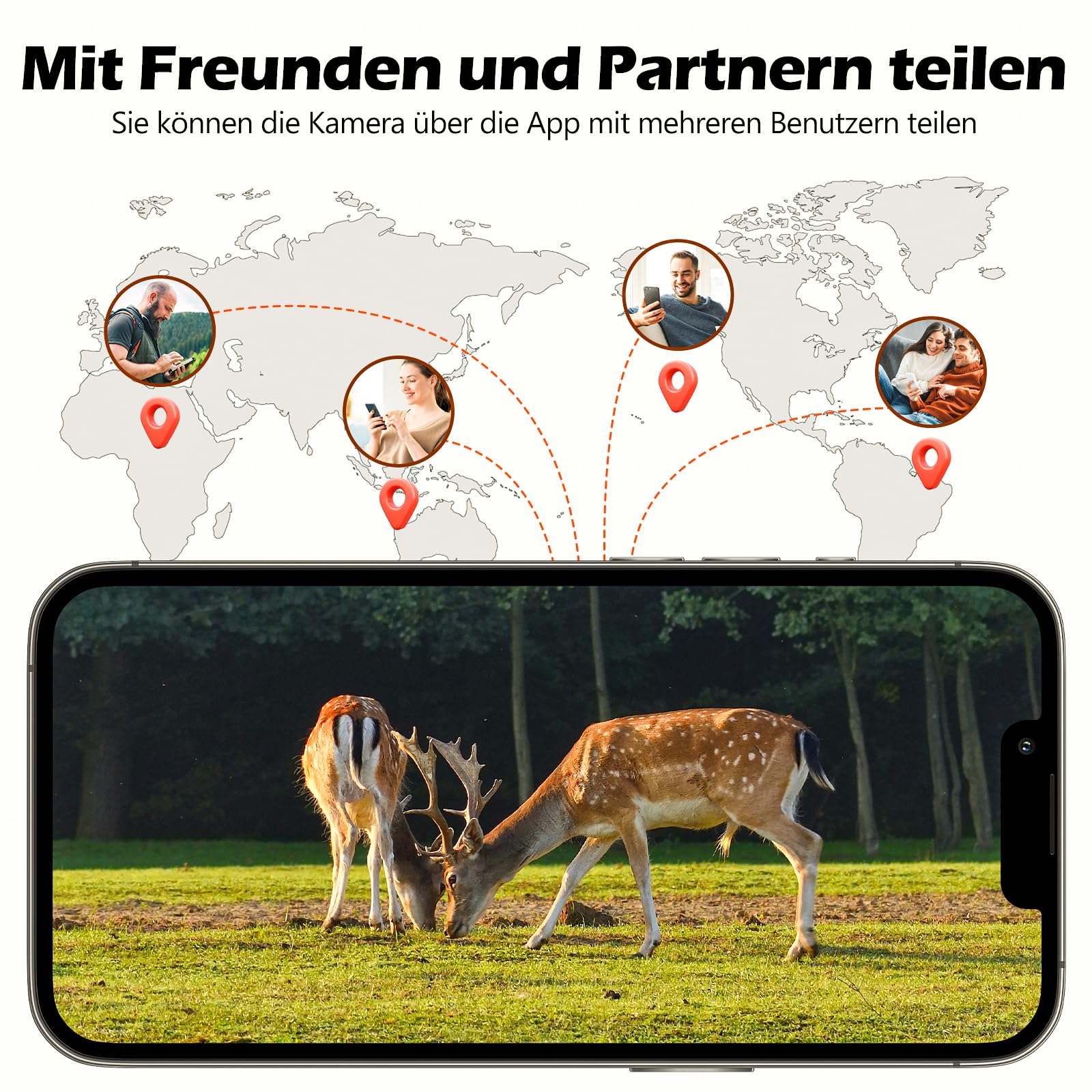 VOOPEAK 4G LTE Wildkamera mit SIM Karte, 1080P Live Wildkamera mit Handyübertragung App, Wildtierkamera mit Nachtsicht Bewegungsmelder mit 32G Speicherkarte für Outdoor Jagd & Naturbeobachtung