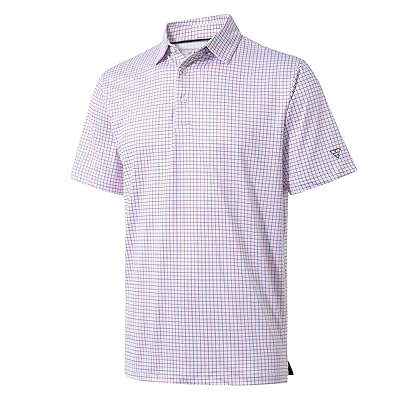 Golf Shirts for Men Dry Fit Short Sleeve Print Performance Moisture Wicking Polo Shirt