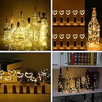 Vista 5 de VOOKRY - Luces para botellas de vino con corcho, 16 unidades, 20 luces LED de hadas, luces de corcho de alambre de cobre mini, funciona