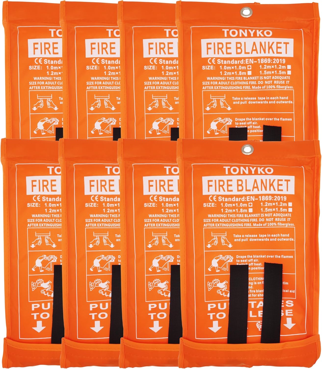 TONYKO Emergency Fire Blanket for Home and Kitchen - Orange - Fire Suppression, Fiberglass Fireproof