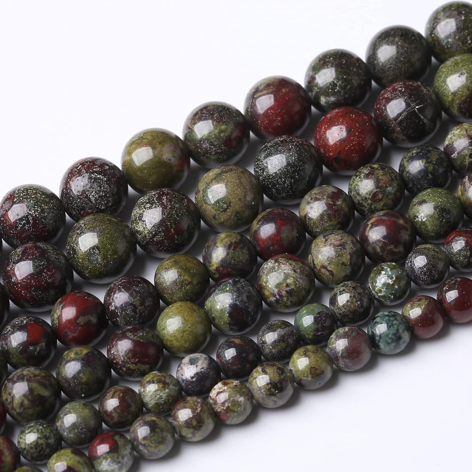 6MM Dragon Blood Stone Round Loose Beads Natural Gem Beads Crystal Energy Stone Beads for Jewelry Making DIY Bracelet Necklace