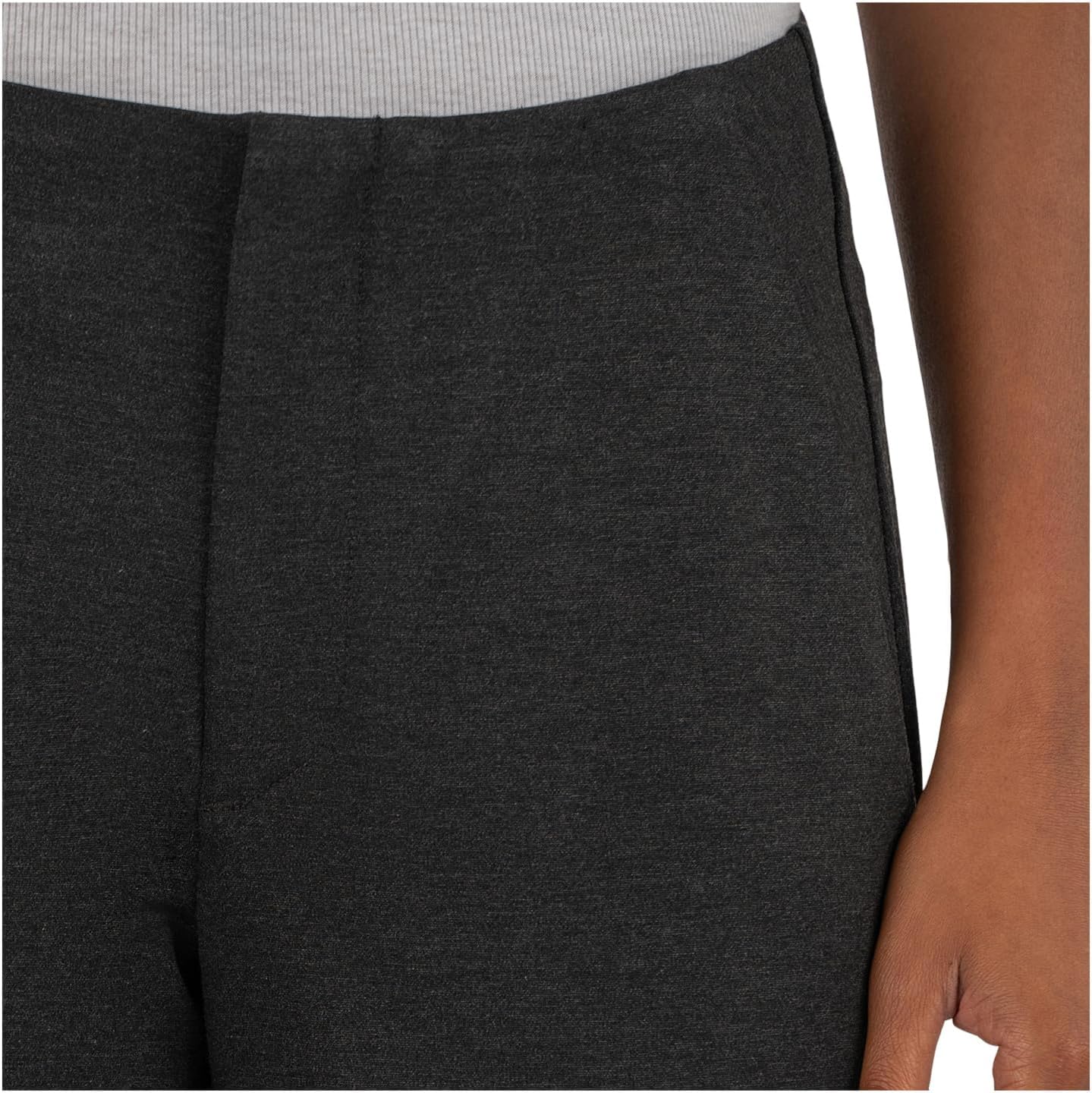 KUT from the Kloth Womens Meg - Wide Leg Pants with Trouser Pockets in Charcoal - Image 4