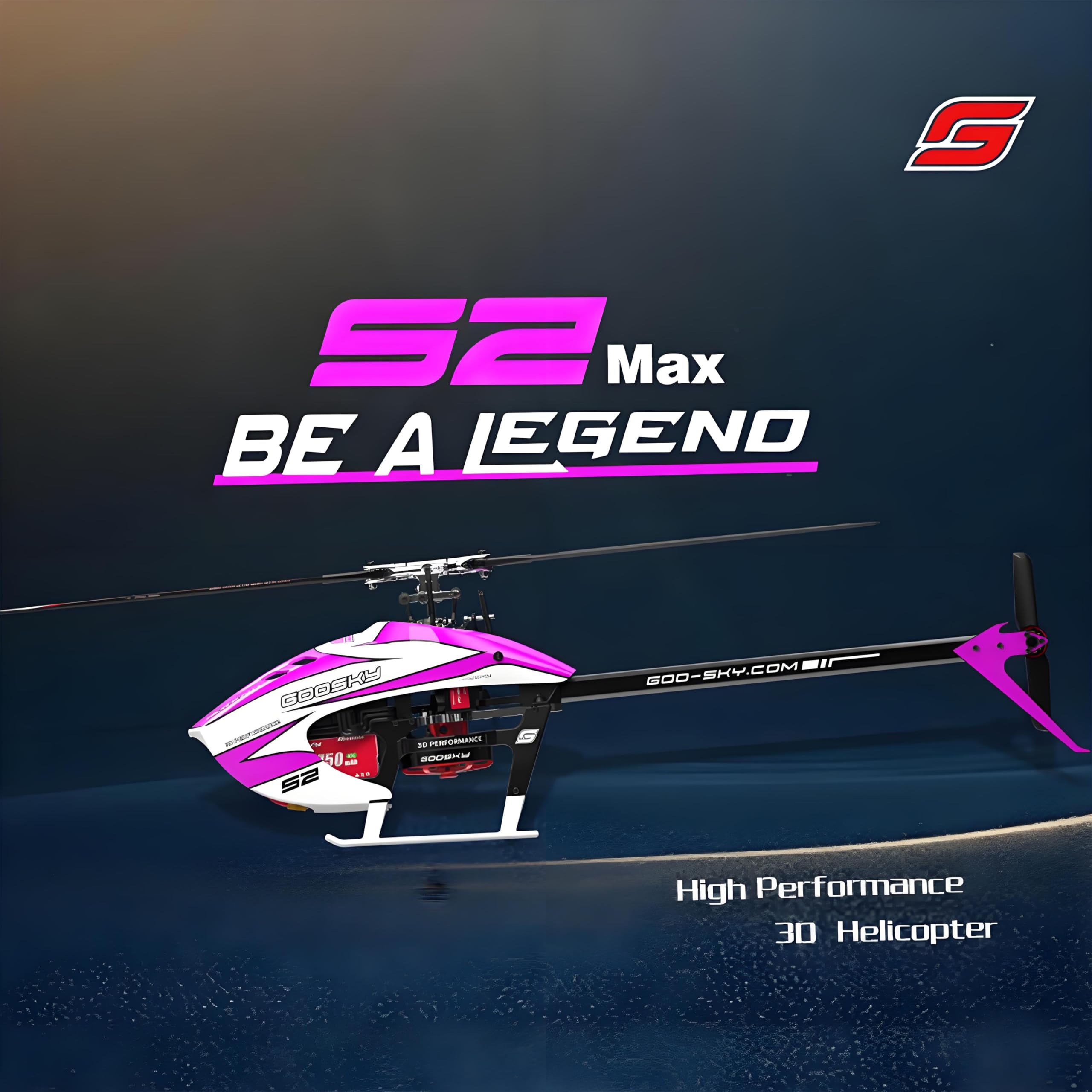 Helicóptero S2 MAX 3D Stunt RC, helicóptero de control remoto de 2.4 GHz 6 canales para exteriores con motor dual sin escobillas y control de vuelo avanzado, avión RC de accionamiento directo
