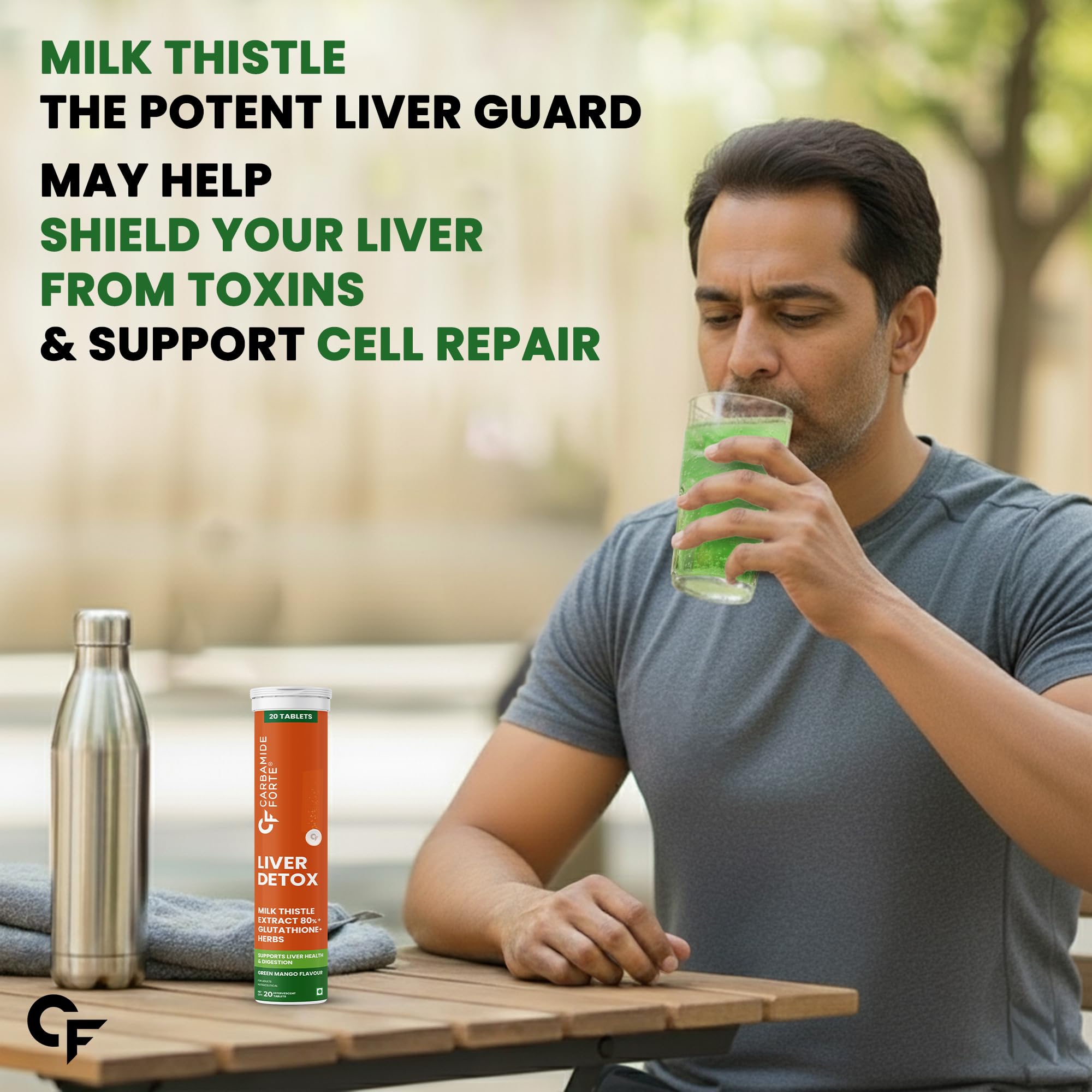 Carbamide Forte Liver Detox Supplement | Fatty Liver Detox Tablets with Clinically Researched Ingredients | Just Drop, Dissolve, Fizz & Drink | Green Apple Flavour - 20 Effervescent Tablets — Amazon image 5