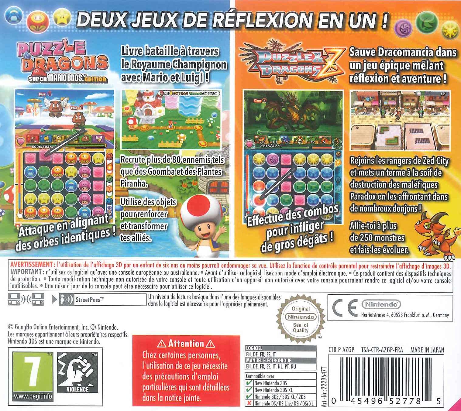 Puzzle & Dragons Z + Puzzle Dragons Super Mario Bros. édition