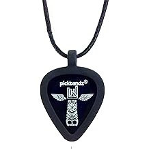 Pickbandz&reg; Guitar Pick Necklace &ndash; Silicone Pick Holder Pendant in Epic Black - Double-Sided Design Holds 2 Picks &ndash; Fits Standard Picks &ndash; Durable, Comfortable Accessory for Musicians &amp; Music Lovers