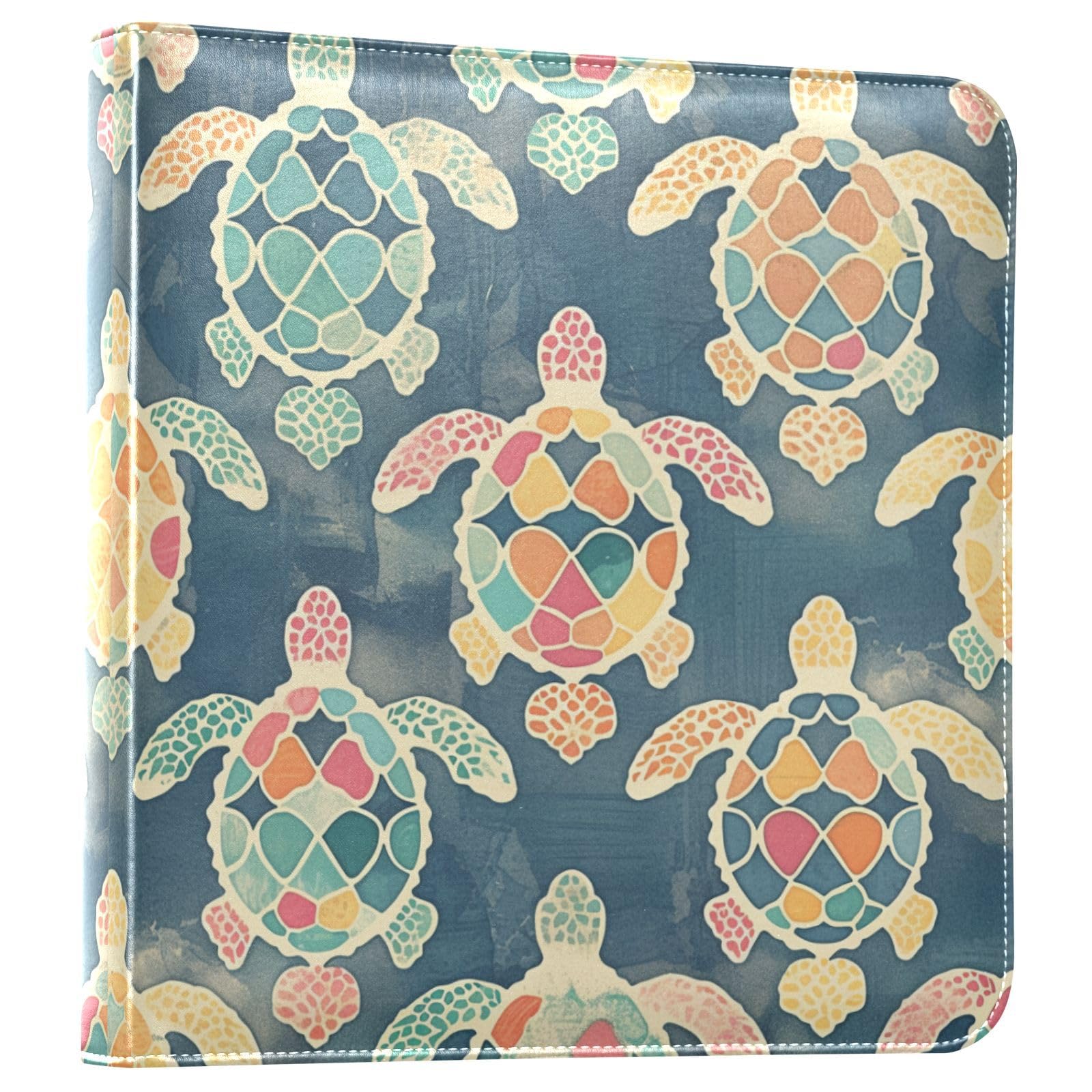 Kigai Sea Turtles Photo Album Self Adhesive Scrapbook Album Leather Cover DIY Picture Scrap Book with 20 Adhesive Sheets, 11.8x24x0.8 inch