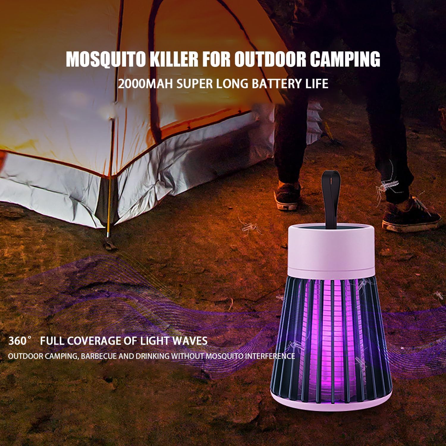 Mozz Guard - Lámpara Mata Mosquitos Recargable USB, Impermeable IPX7, Ideal Para Interior Y Exterior (color Verde)