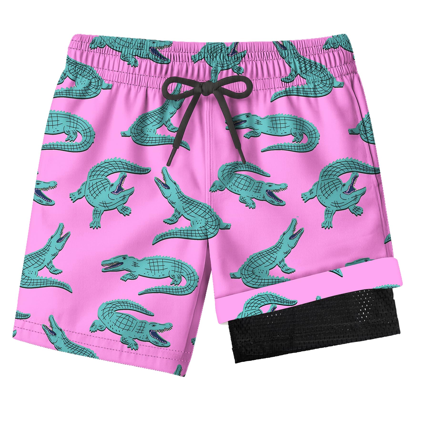 Boys Swim Trunks with Compression Liner for 7-16 Years,Quick-Dry Swim Shorts for Kids Teen,Sun Protection Swimming Trunks