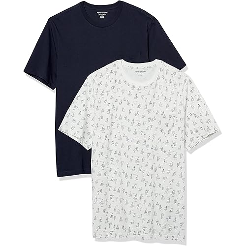 Amazon Essentials Men's T-Shirt Regular-Fit Short-Sleeve Crewneck Pocket, Pack of 2