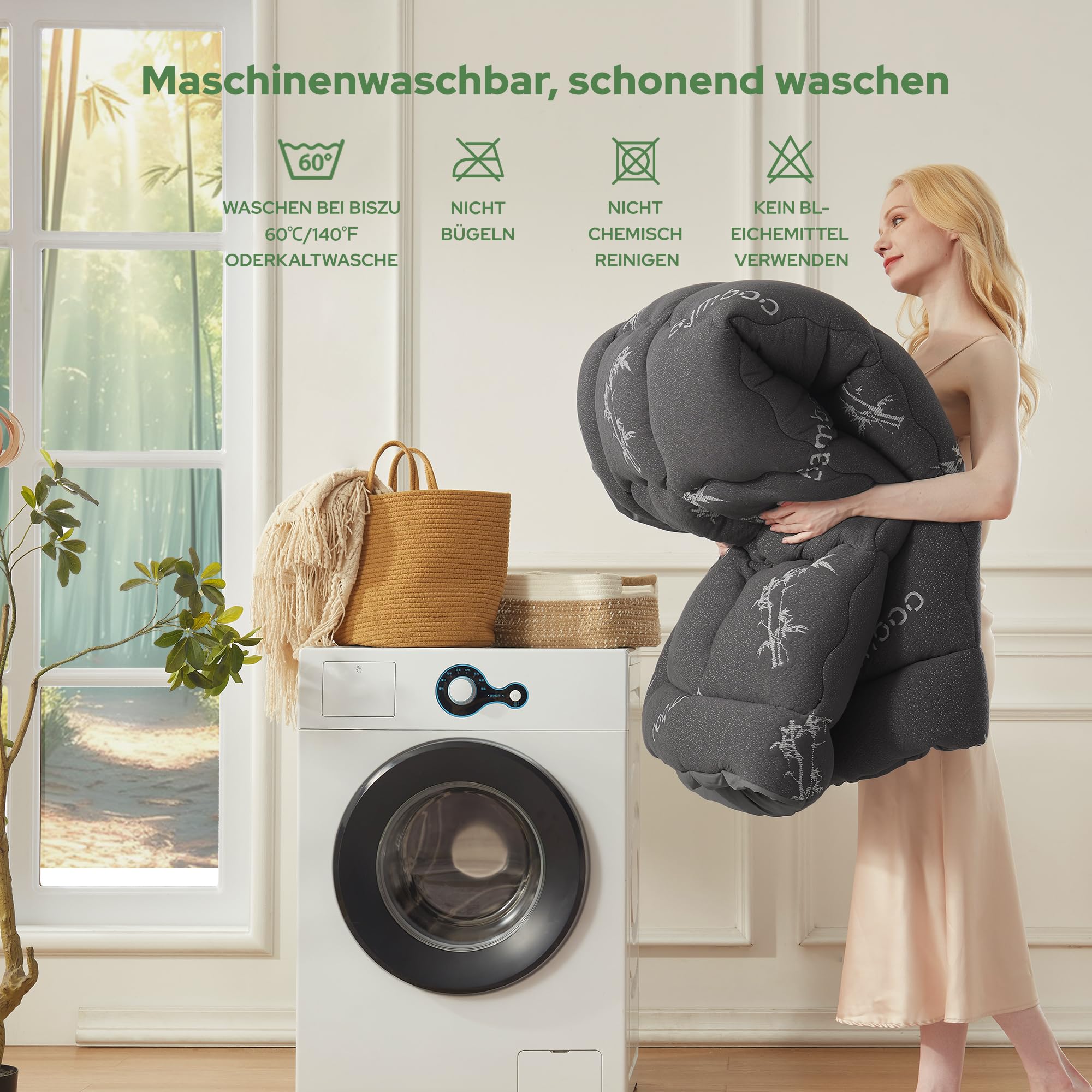 BEDLORE Matratzentopper 140x200cm aus Bambusfaser-Viskose Matratzenauflage mit Dehnbaren Taschen für 30cm Matratze,Weiche Matratzenauflage zur Linderung von Rückenschmerzen (Dunkelgrau)