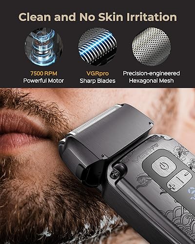 Miniatura 2 de Afeitadora de papel de aluminio para hombres, rasuradora eléctrica para hombres, rasuradora eléctrica inalámbrica impermeable para viajes, ajuste de