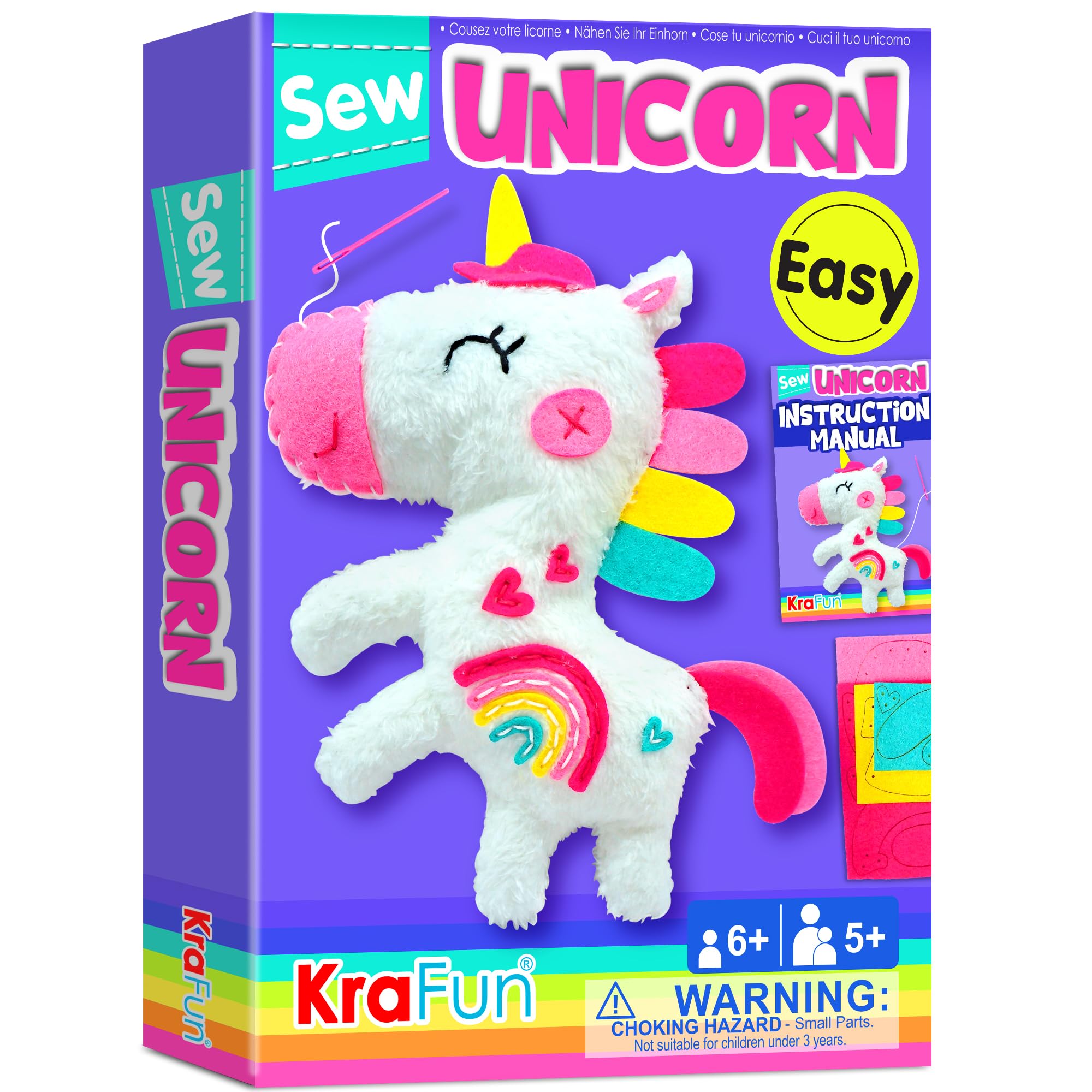 Amazon.com: KRAFUN Beginner My First Unicorn Sewing Kit for Kids