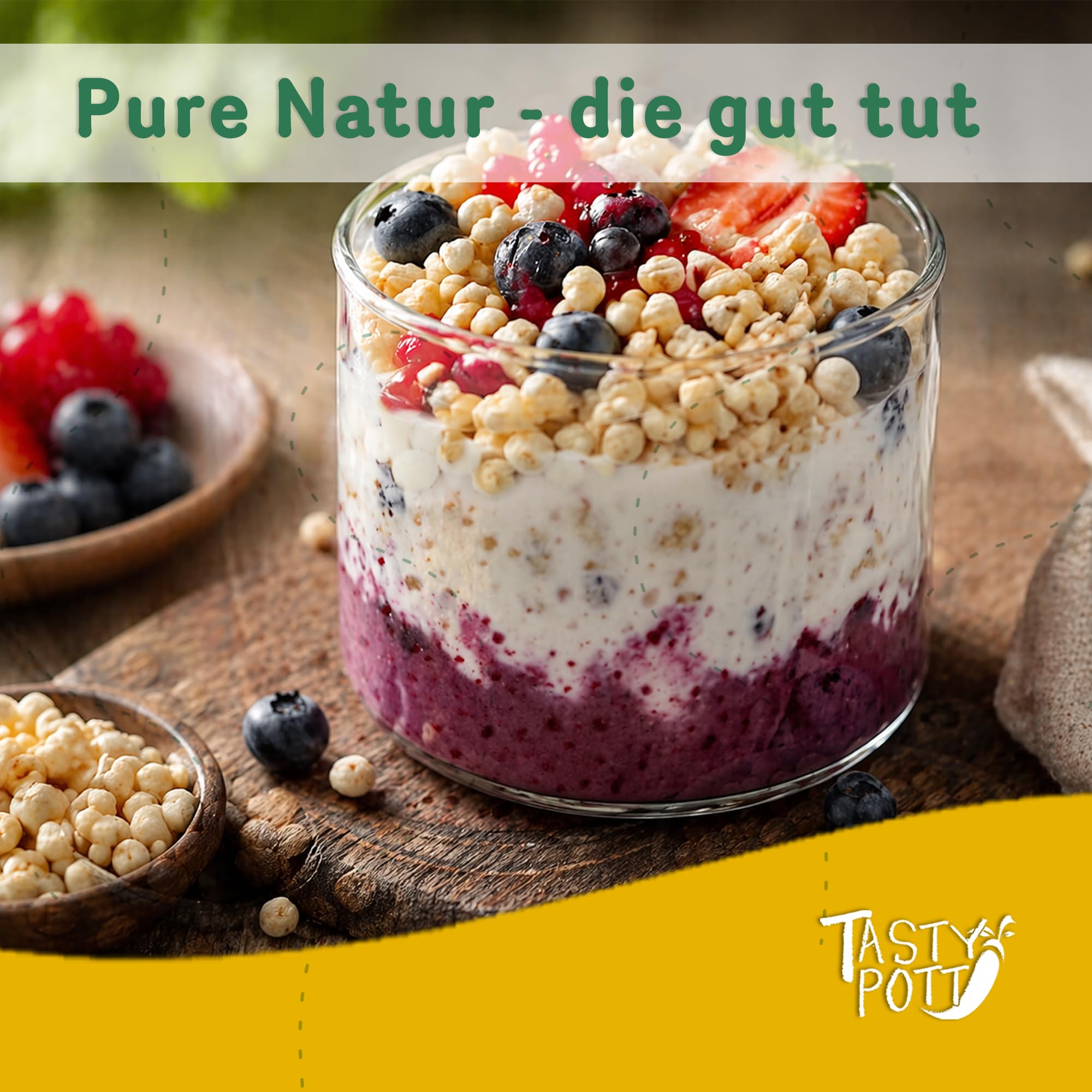 Tasty Pott Soja Protein Crispies 88% 1000g | Kochen & Backen | Frühstück | pflanzliches Protein | vegetarische & vegane Küche | Geschmack | Knusprig (3x1000g)