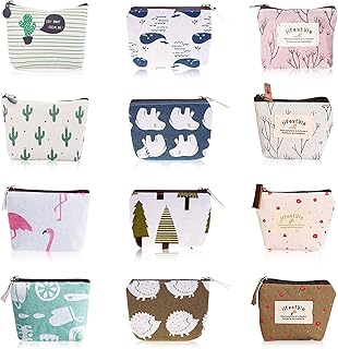 PYSEOSISE Mini Monedero de Lona, 12 Piezas Monedero Pequeño con Cremallera, Mini Cartera Bolsa Portátil Monedas Mujer para...
