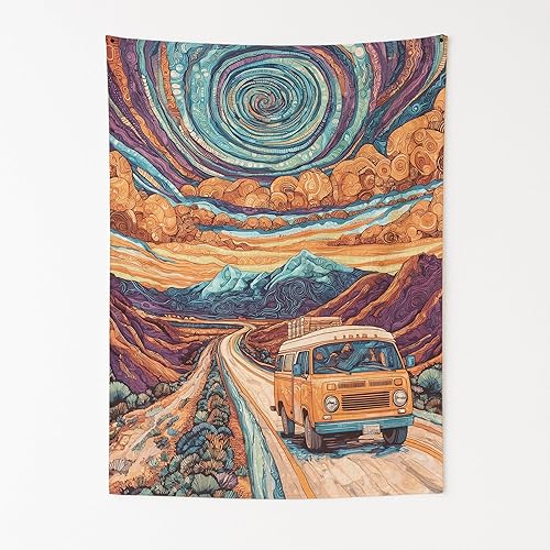 Miniatura 15 de DreamController DC - Tapiz de pared retro de teñido anudado para dormitorio, tapiz hippie y psicodélico para colgar en la pared y decoración Retro