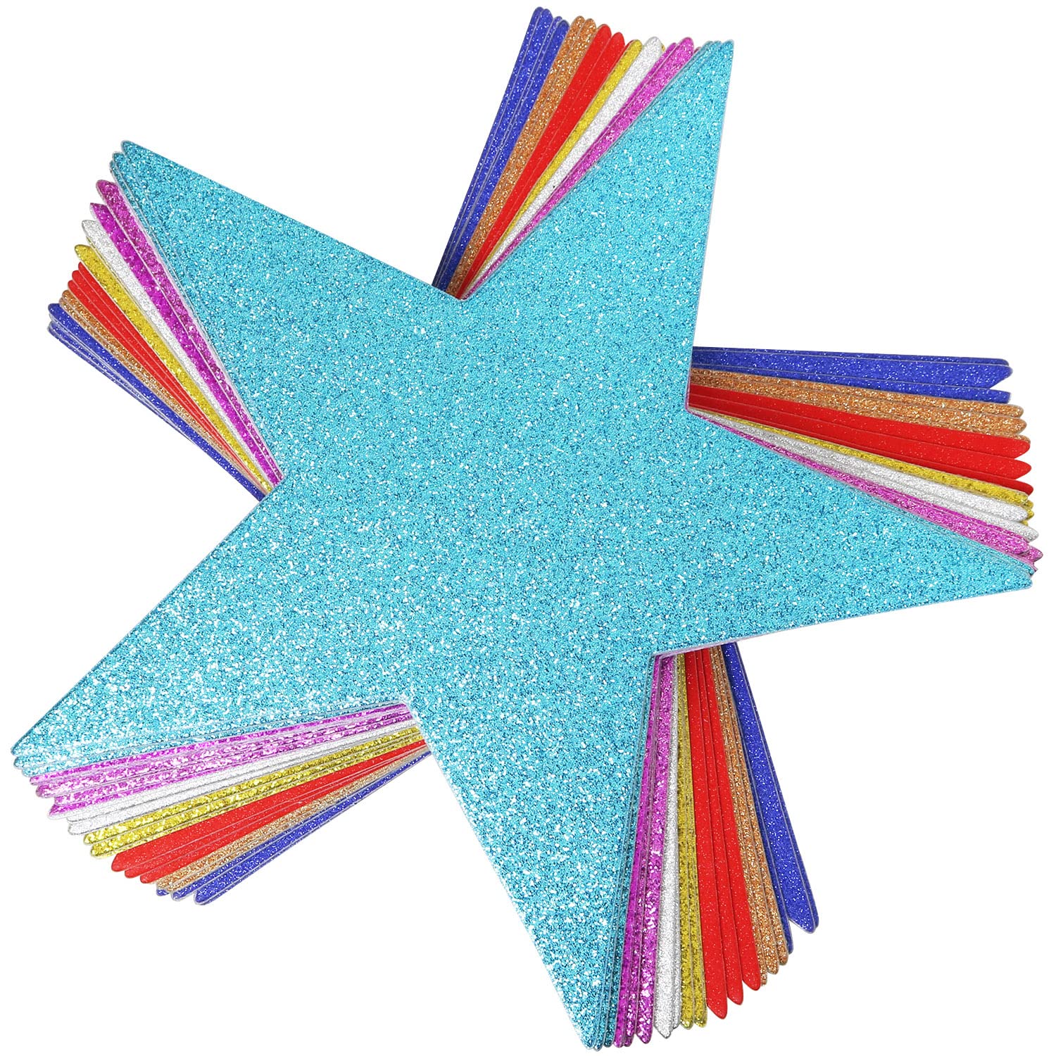 40 Stück Glitzer-Sterne Ausschnitte – 8 Farben, Aus Glitzerpapier, Für Deko Von Pinnwänden, Partys & Mehr