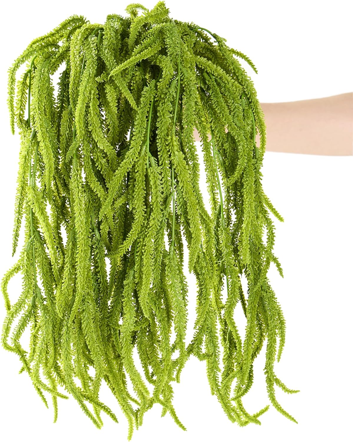 10 Pack 24" Artificial Amaranthus Hanging Plants Faux String of Pearls Plant Fake Green Amaranthus Flower for Wedding Arch Flowers, Garlands, Wisteria Floral Arrangement, Rustic Vase Decoration