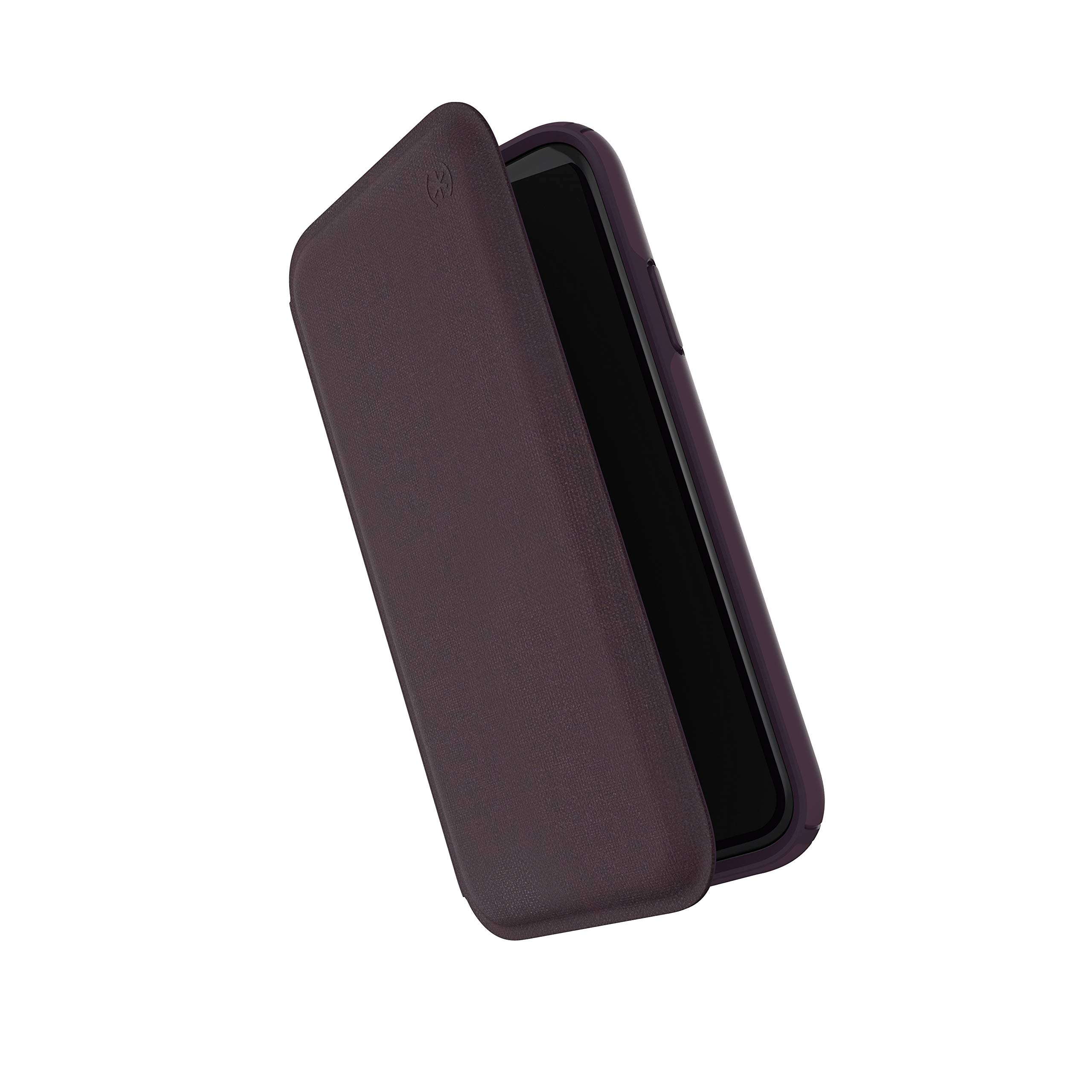 SpeckProducts Presidio Folio iPhone XR Case, Heathered Veronica Purple/Veronica Purple/Vintage Purple