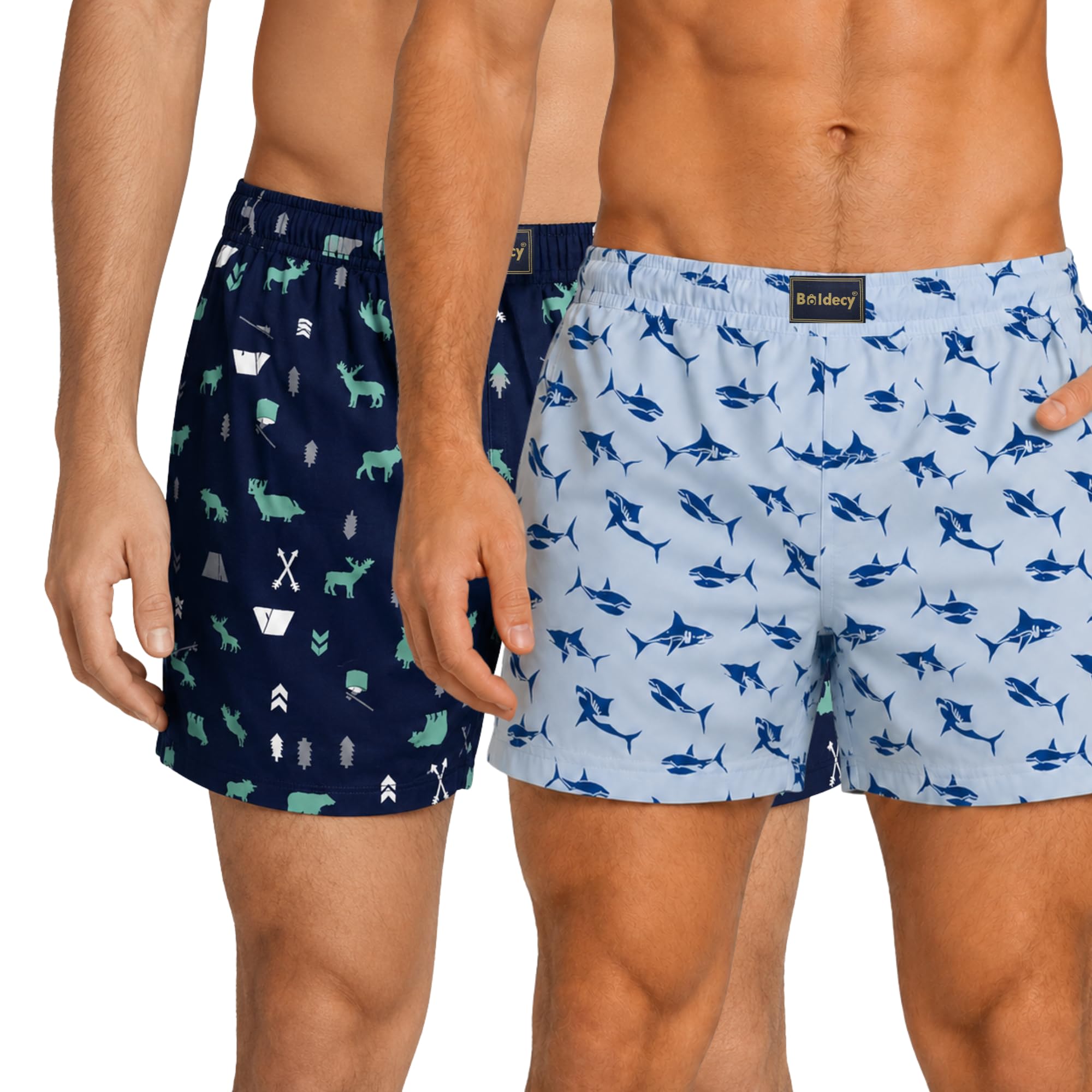 Men's Cotton Printed Boxer Shorts | Outdoor Camping Print Boxer Shorts for Men | Soft Breathable Summer Lounge, Running & Gym Shorts-picture-29