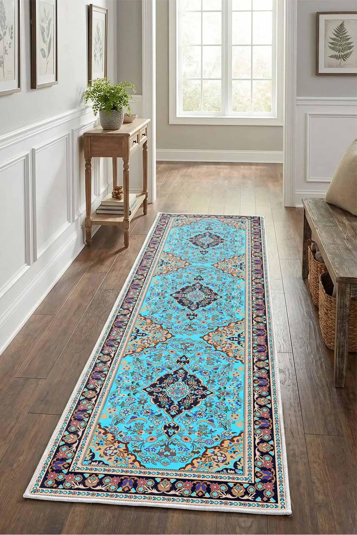 Monnhein Gri Yolluk A - Yıkanabilir, Kaymaz Taban, Dijital Baskılı, Leke Tutmaz, İnce Hav, Modern Koridor, Mutfak, Antre ve Salon için Dekoratif Yolluk