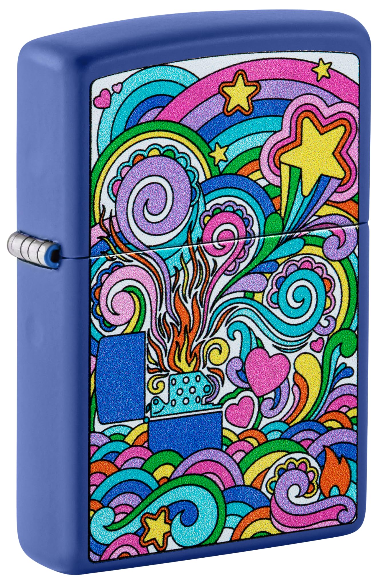 Zippo Windproof Lighter, Abstract Zippo Design – Matt Royal Blue, Colour Image – Refillable, Reusable, Windproof Design – Comes in Gift Box – Made in USA — image 1