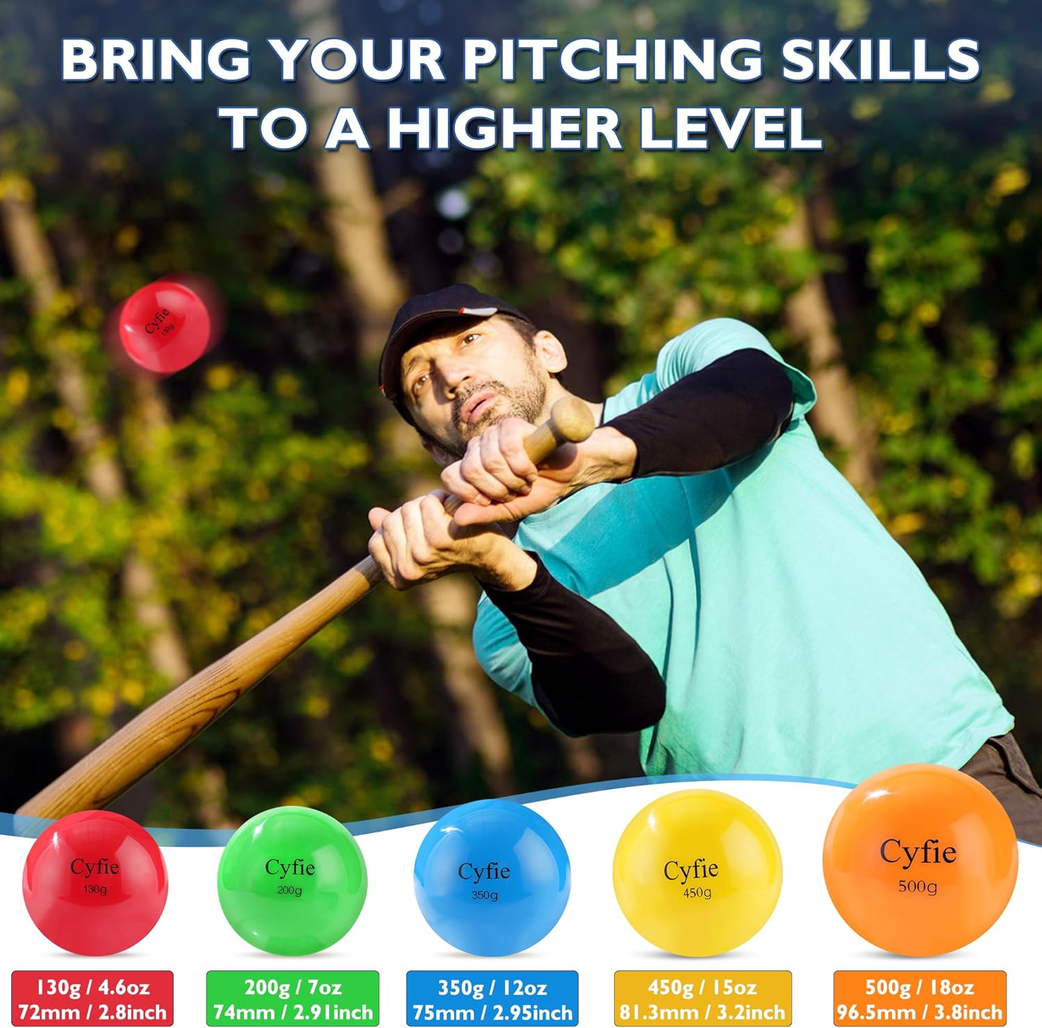 Cyfie Heavy Weighted Baseball/Softball for Hitting，Heavy Balls for Hitting, Batting Training, Pitching Practice and Throwing(6-Pack)