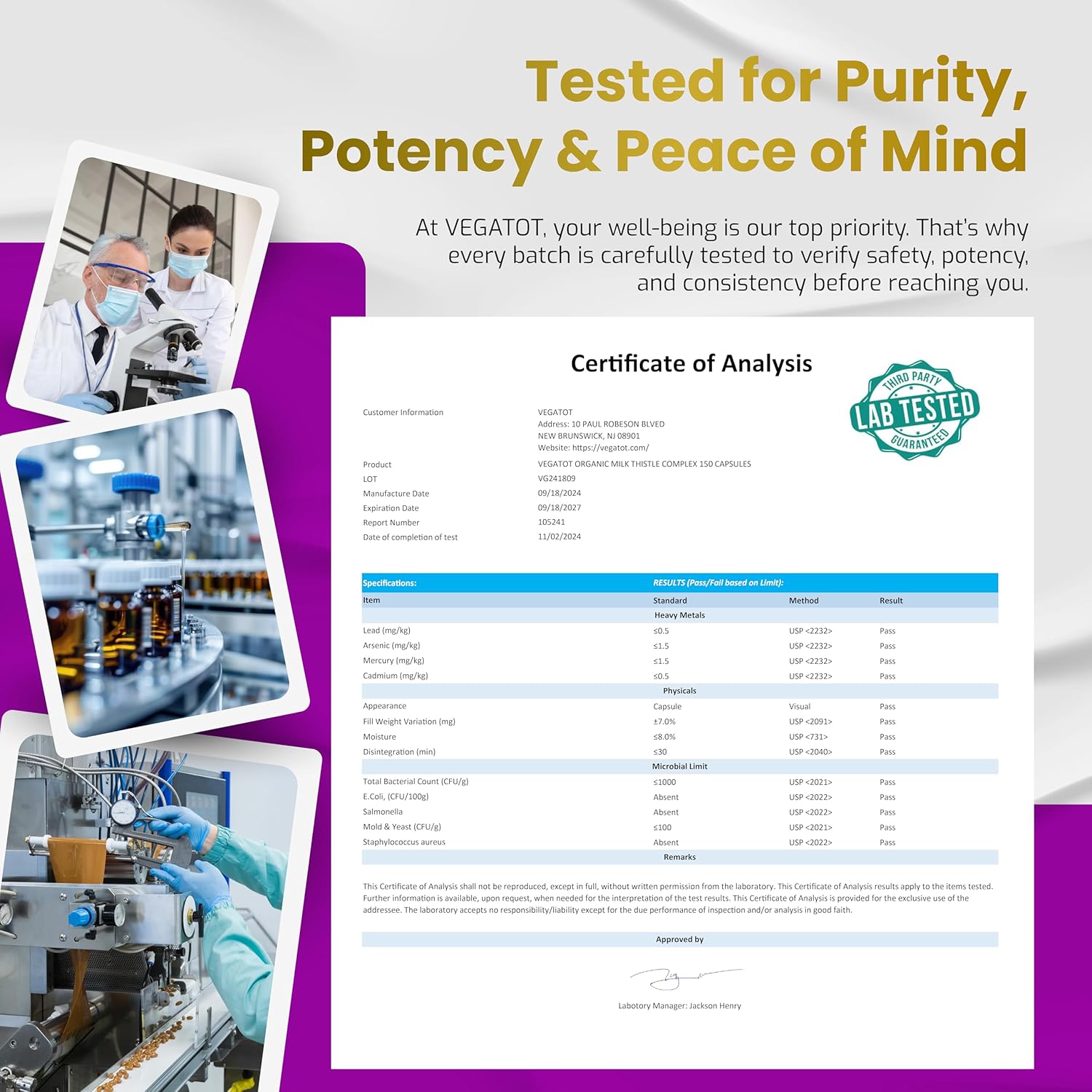 VEGATOT Organic Milk Thistle Complex 9 in 1 Formula - with Milk Thistle Artichoke NAC Zinc Dandelion Berberine Burdock Black Pepper (150 Count (Pack of 1)) - Image 7