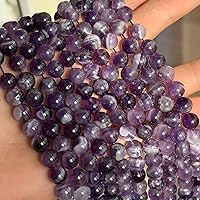 Vista 7 de MJDCB Cuentas de Amatista Natural de Ensueño Redondas de Piedra Cuentas Sueltas para Hacer Joyas 15" (8mm)