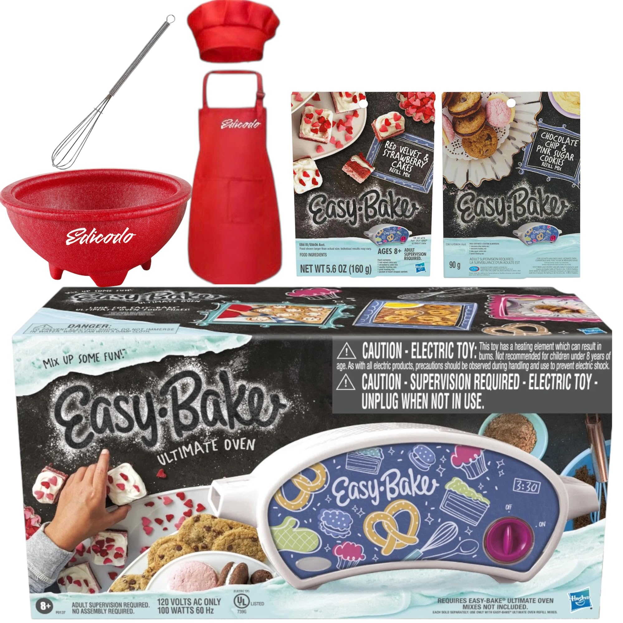 Ultimate E-Z Bake Oven with 2-Pack Refill Cakes, Apron and Accessories Bundle