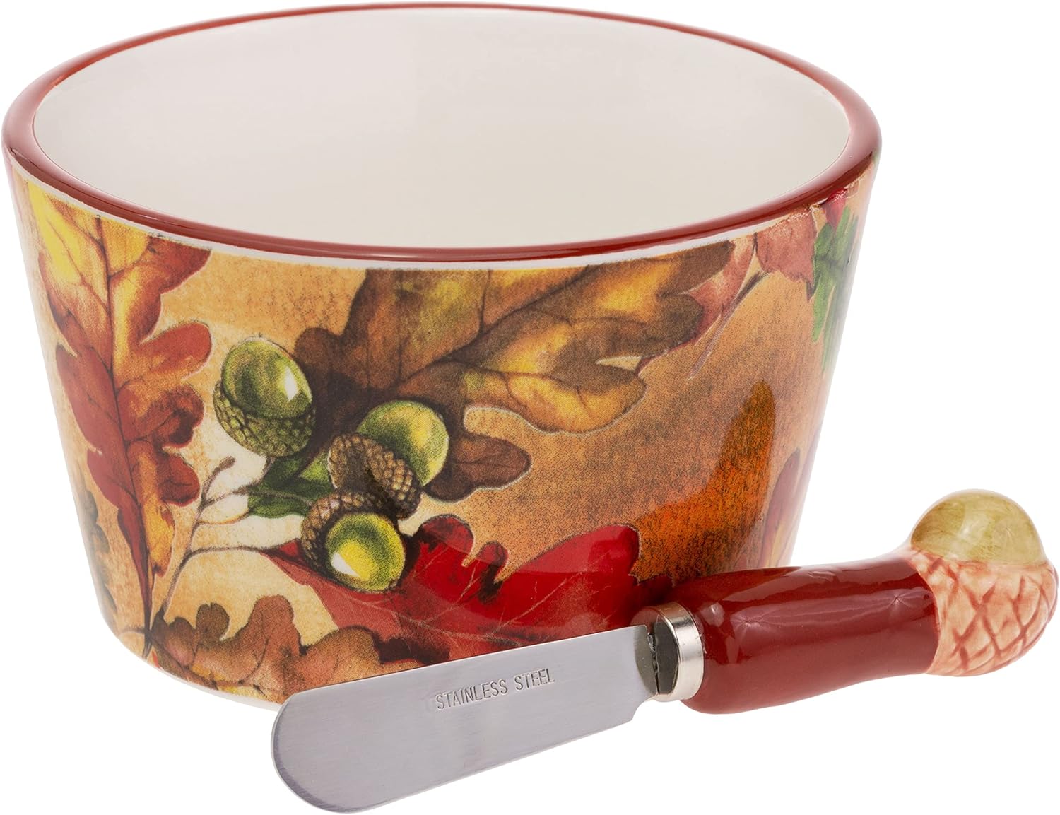 Boston International Ceramic Bowl and Spreader Fall Thanksgiving Serving Set, 14