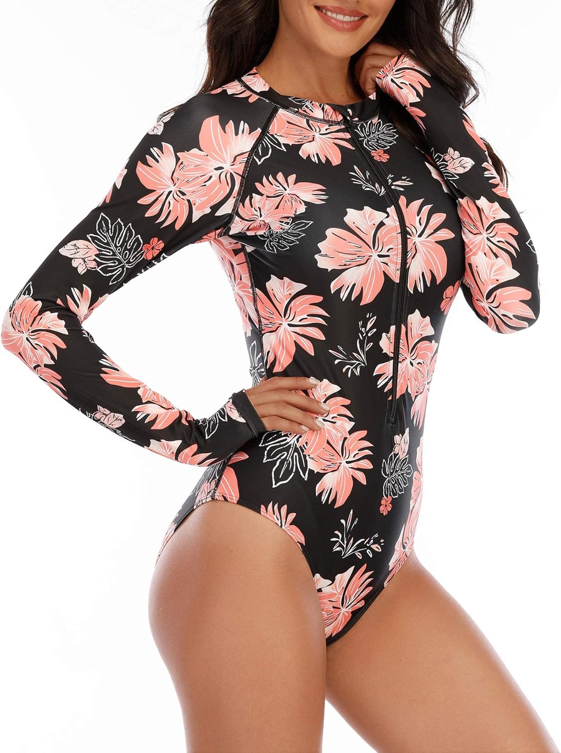 Zando UPF 50+ Surfing Long Sleeve Swimsuits for Women - One Piece Rash Guard Swimsuit Women, Beach Full Coverage Bathing Suit - Image 3