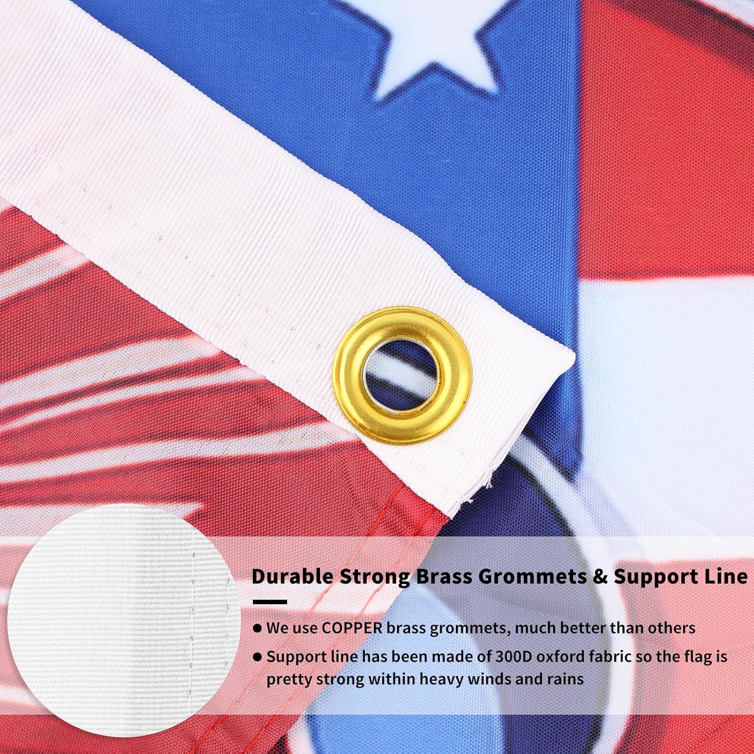 Probsin 250 Anniversary Flag 3x5 Ft USA 250th Anniversary 1776-2026 Patriotic July 4th Yard Signs Party Supplies Hanging Decor for Room House Welcome Photo Backdrop with Brass Grommets - Image 6