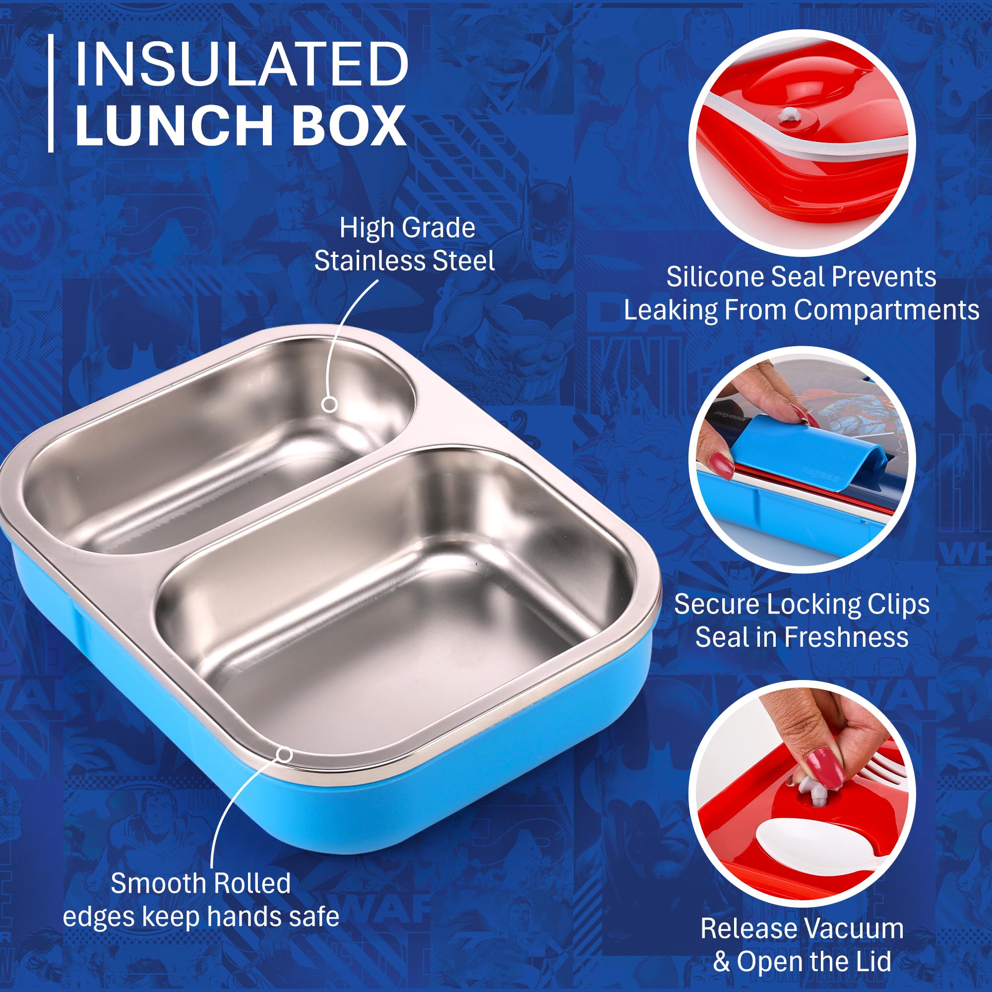 Kids Stainless Steel Lunch Box - Leakproof & Insulated -4