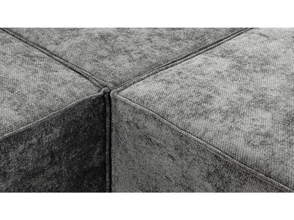 Habitat et Jardin Canapé Droit modulable en Tissu texturé Lusso - 3 Places - Gris