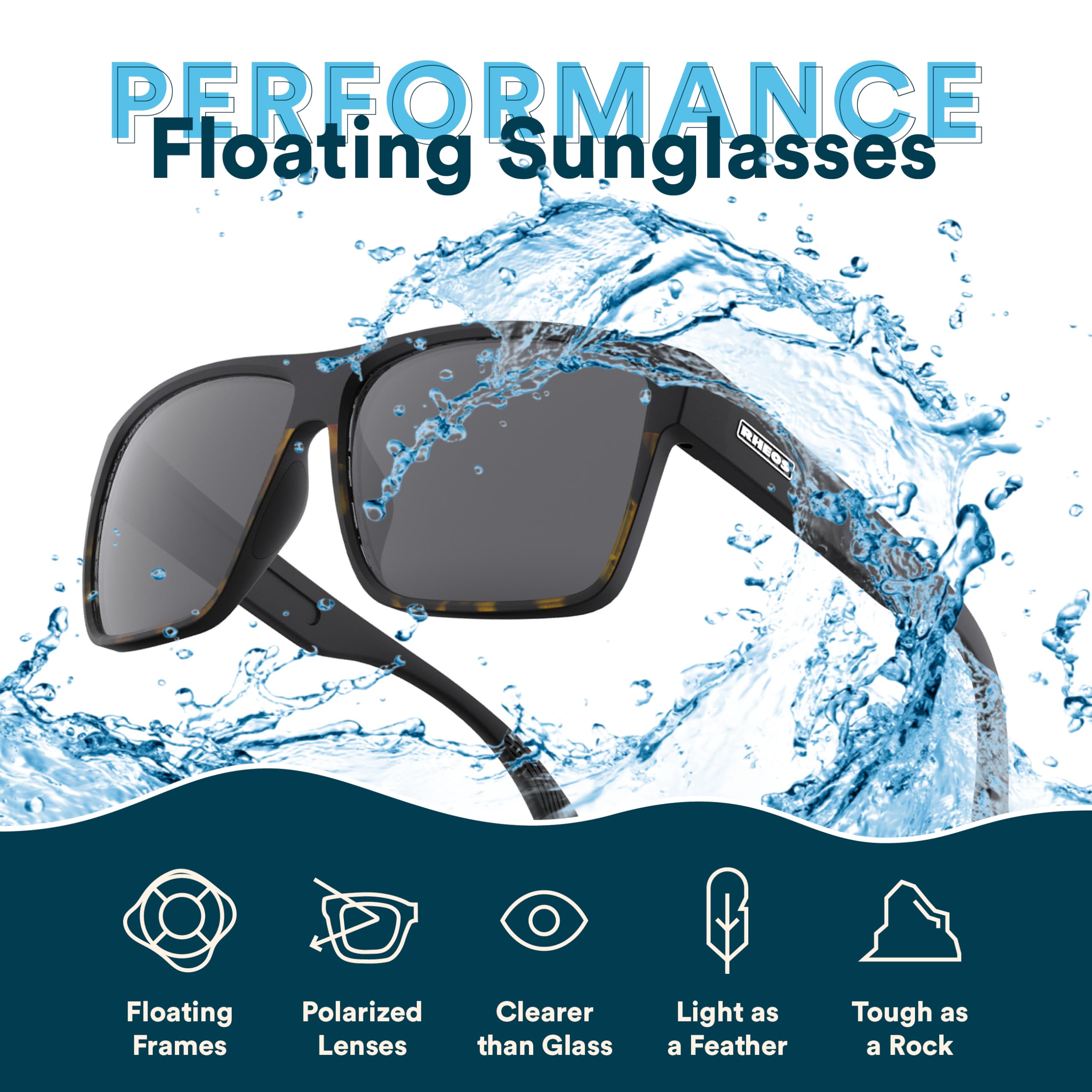 Rheos Breakers - Gafas de sol polarizadas flotantes | 100% protección UV | Navegación y pesca | Deportes acuáticos | Hombres y mujeres