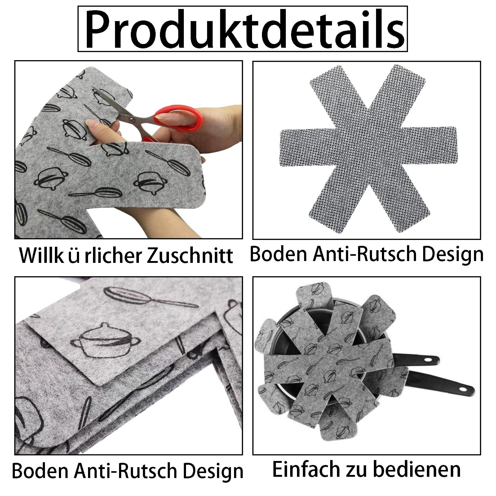 Pot And Pan Protectors Set – 9 Pieces Felt Dividers For Stacking Cookware, Adjustable Mats To Prevent Scratches 5 thumbnail image