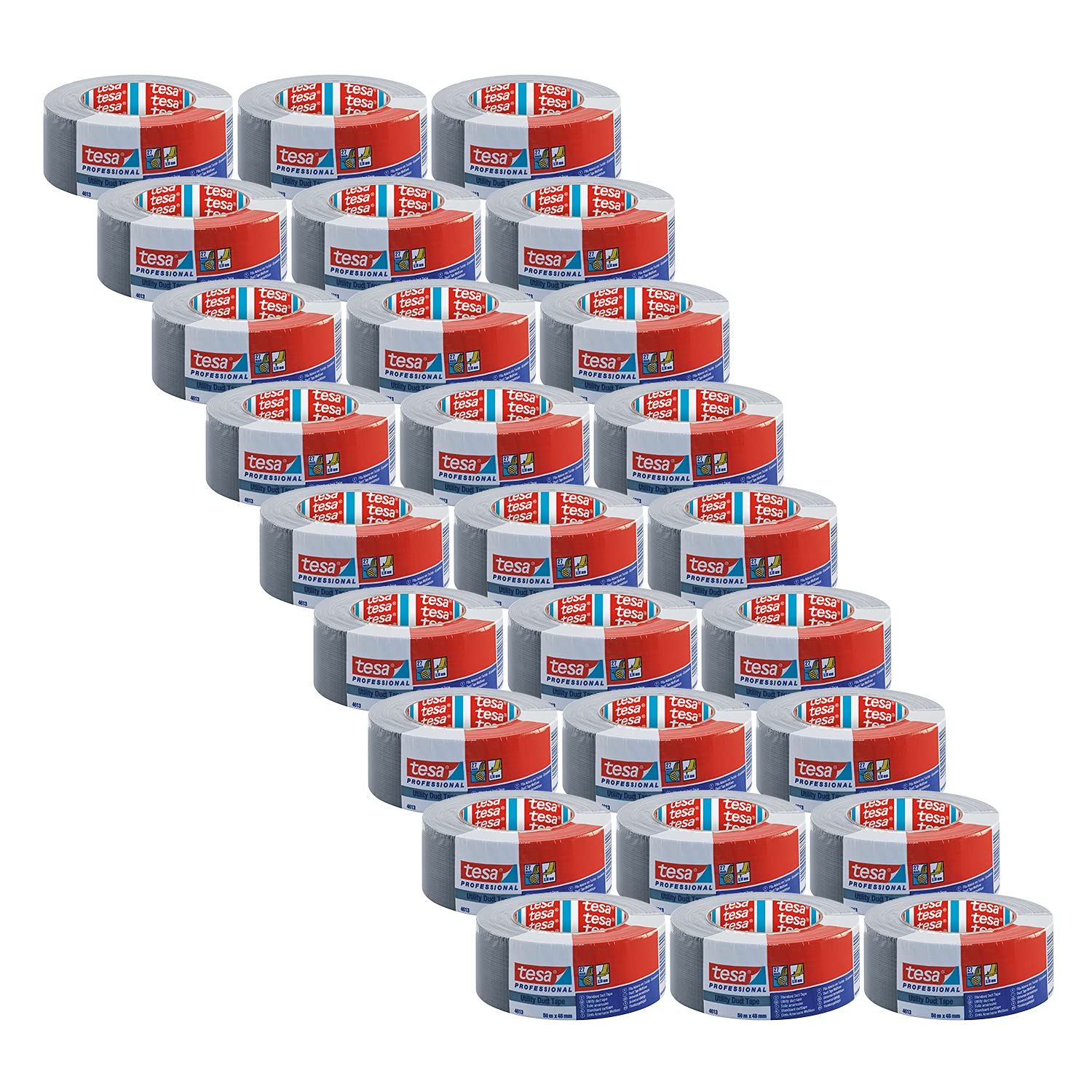 tesa Gewebeband 4613 Standard Steinband 24 Rollen Bandbreite 48 mm silber