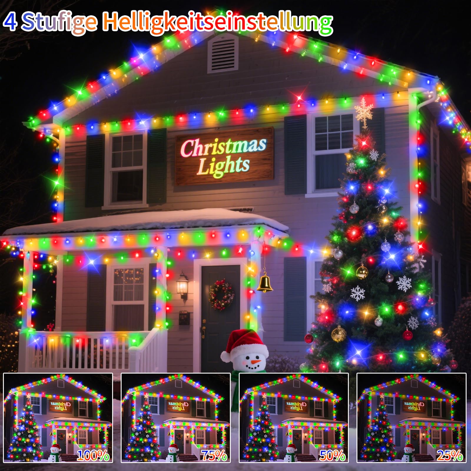Catena luminosa a 1400 LED per esterni, multicolore